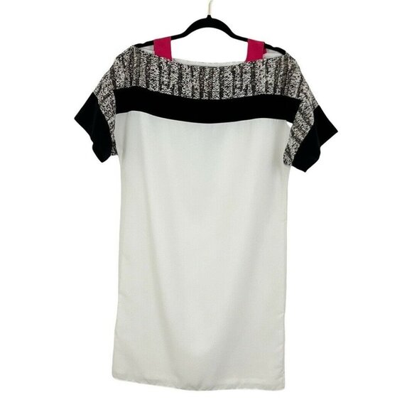 Sachin + Babi Size 2 White Snake Print Color Block Off Shoulder Shift Dress - Picture 1 of 3